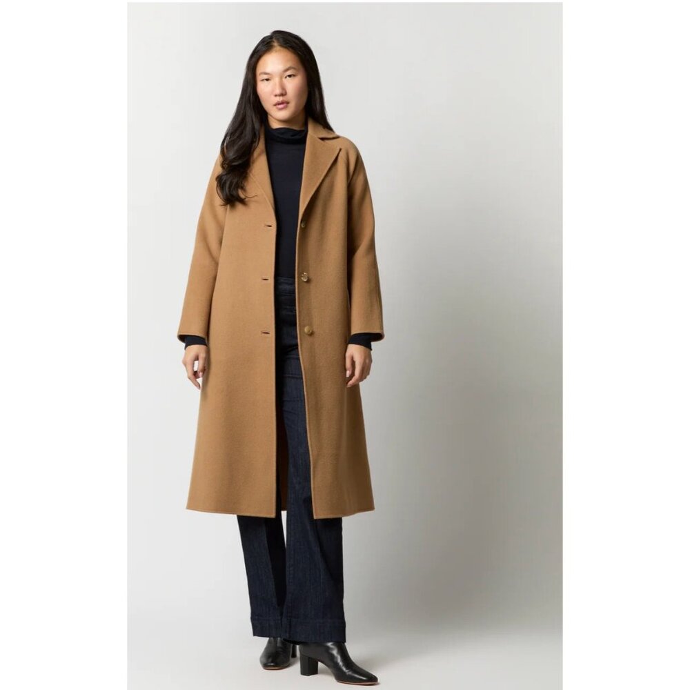 Ann Mashburn Caterina Coat Camel Double Faced Melton Size Large NEW